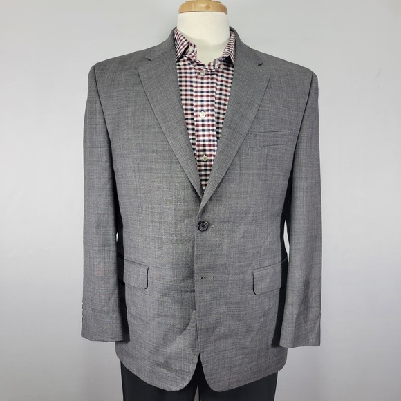 Chaps Men's Sport Coat Blazer Two Button Gray SRKSKN Wool Size 42S - Picture 1 of 14